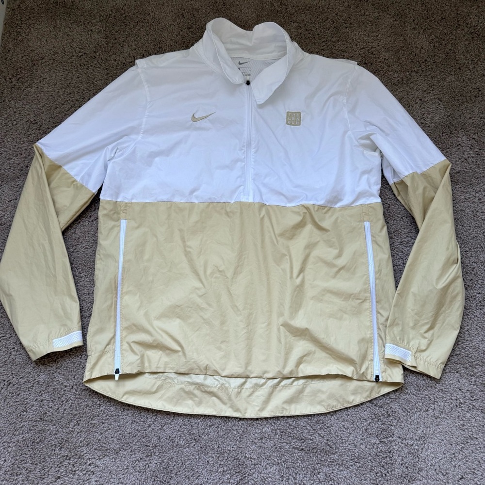 Nike Men’s White and Beige Windbreaker Jacket